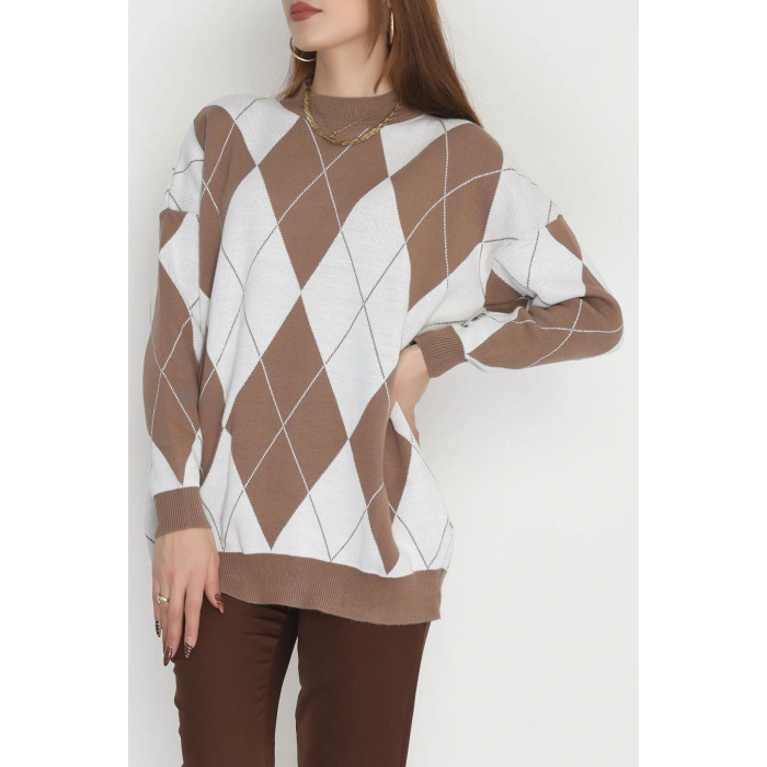 Etnik Desen Triko Mochalatte - 3038.1577.