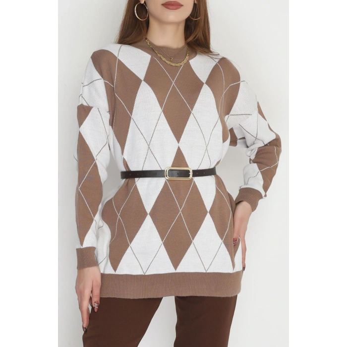 Etnik Desen Triko Mochalatte - 3038.1577.