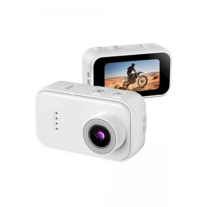 F2 2k 1080p Parmak Kamera 130° Geniş Açı Ips Ekranlı 25g Mini Taşınabilir Cep Kamerası Beyaz