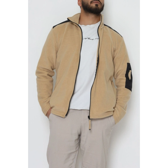 Fermuar Detaylı Erkek Polar Sweat Camel - 42820.1937.