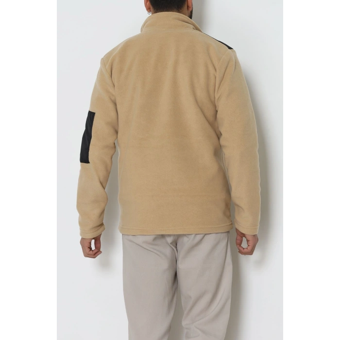 Fermuar Detaylı Erkek Polar Sweat Camel - 42820.1937.