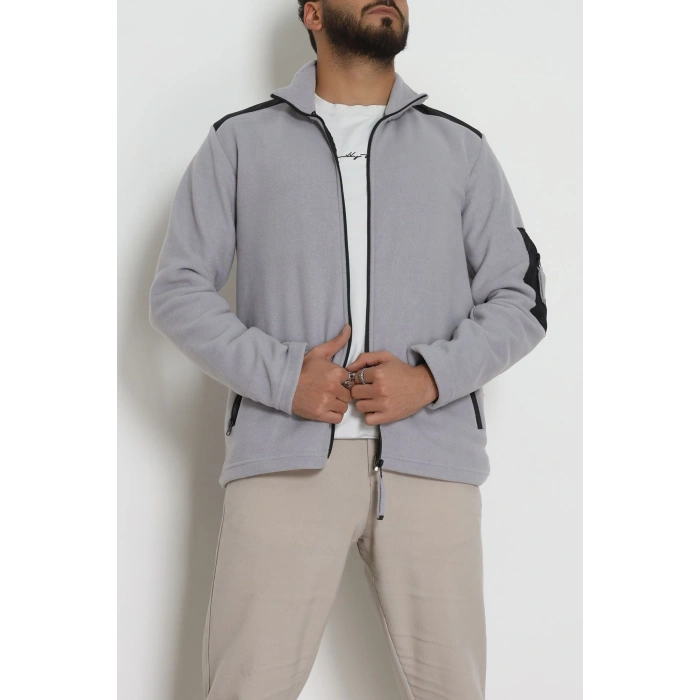 Fermuar Detaylı Erkek Polar Sweat Gri - 42820.1937.