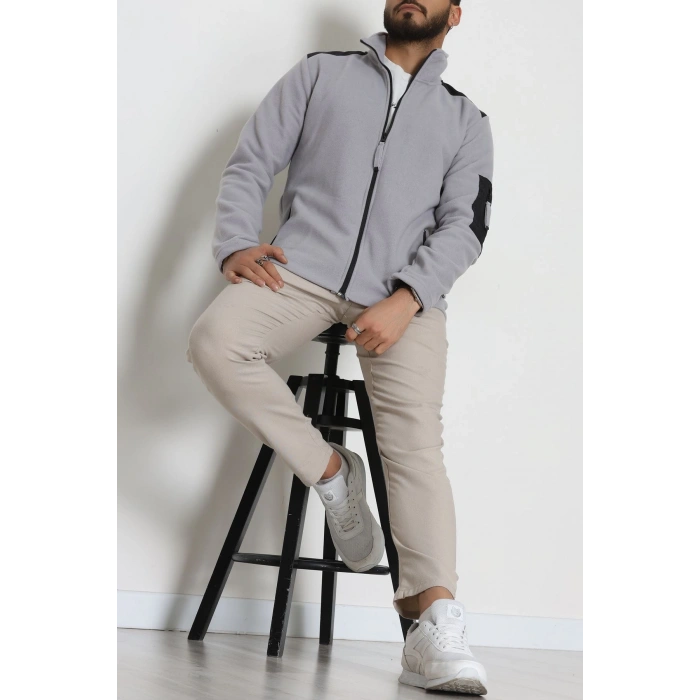 Fermuar Detaylı Erkek Polar Sweat Gri - 42820.1937.