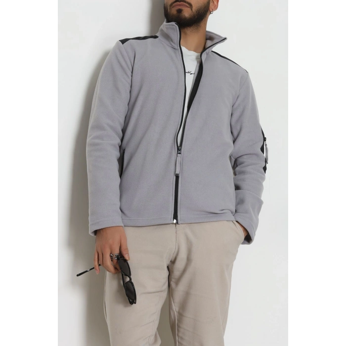 Fermuar Detaylı Erkek Polar Sweat Gri - 42820.1937.