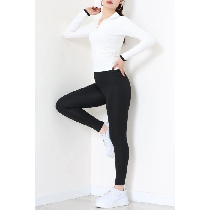 Fermuarlı Dalgıç Takım Beyazsiyah - 52198.053.