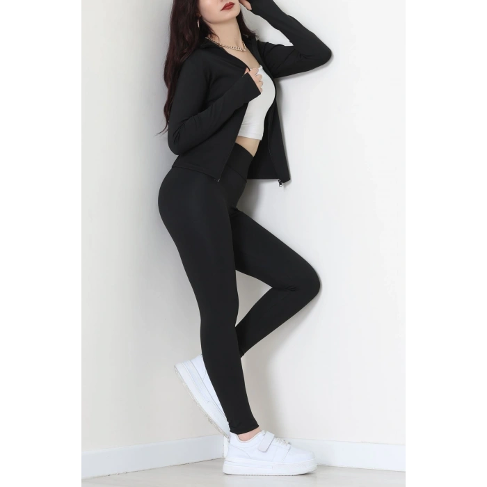 Fermuarlı Dalgıç Takım Siyah - 52197.053.