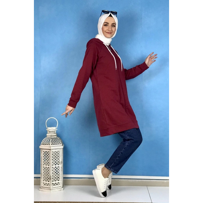 Fermuarlı Kap Bordo