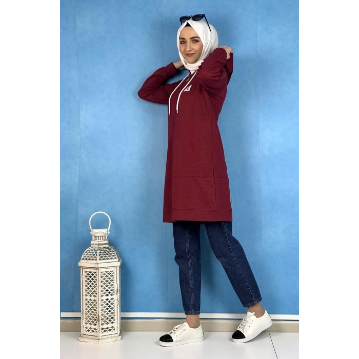 Fermuarlı Kap Bordo