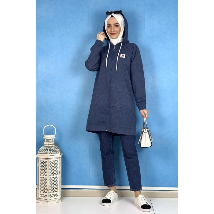 Fermuarlı Kap İndigo