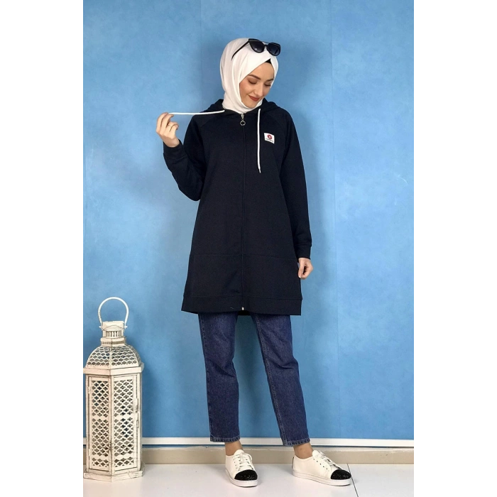 Fermuarlı Kap Lacivert