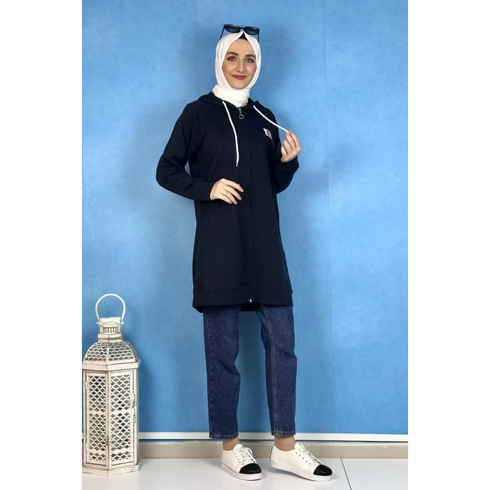 Fermuarlı Kap Lacivert