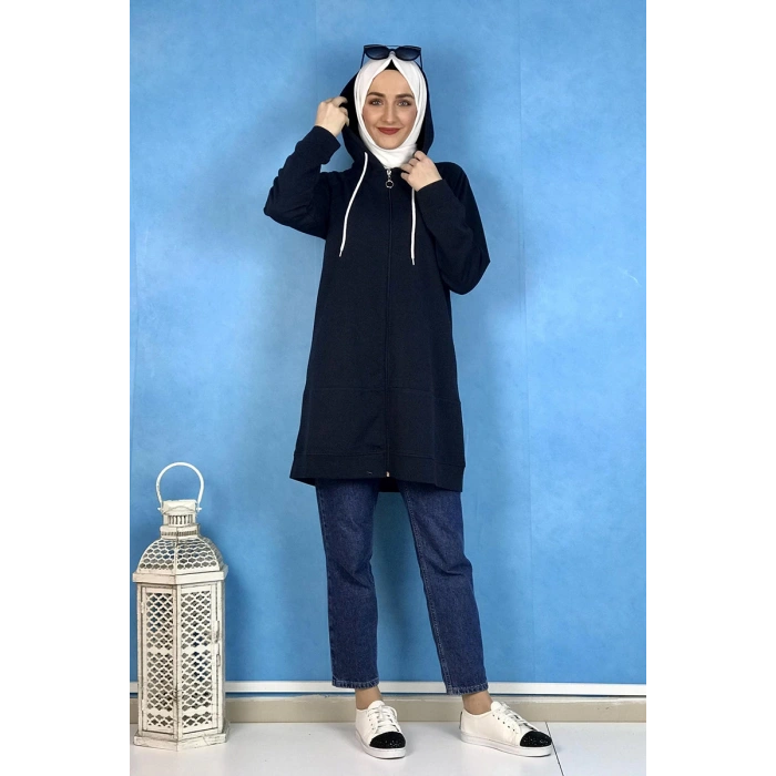 Fermuarlı Kap Lacivert