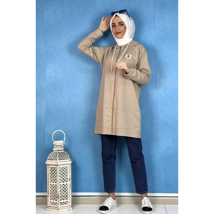 Fermuarlı Kap Vizon