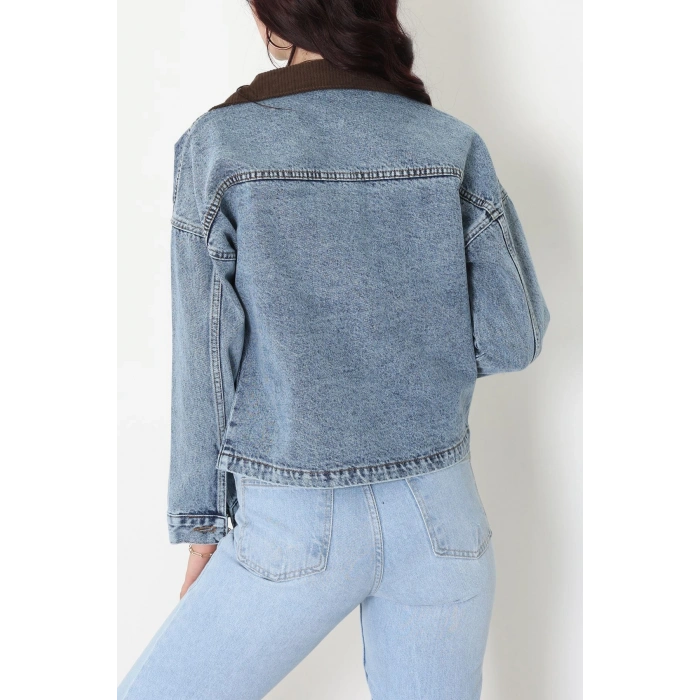 Fermuarlı Kot Ceket Karyıkama - 1010.2059.