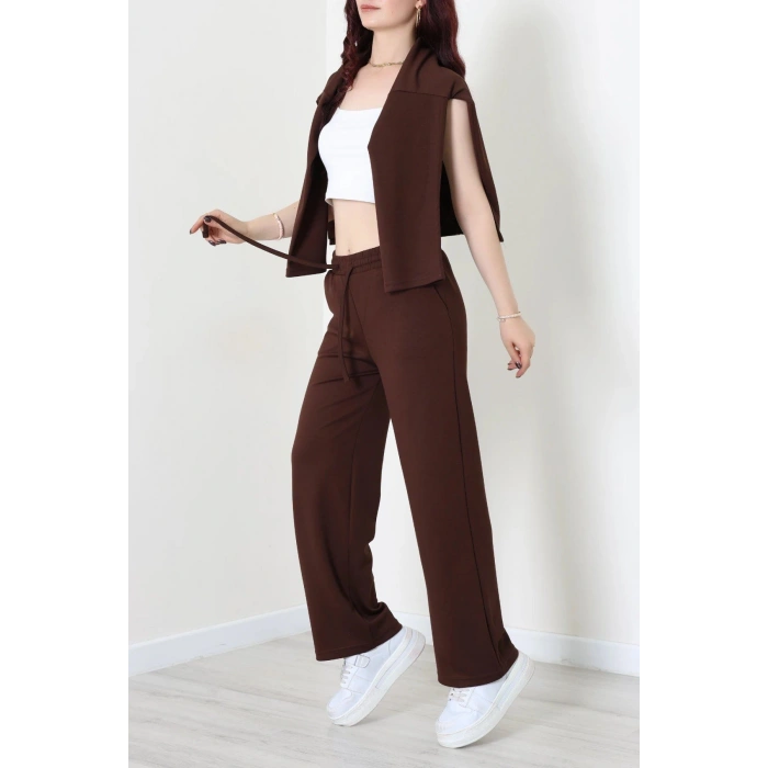 Fermuarlı Modal Kumaş Takım Kahve - 4132.1247.