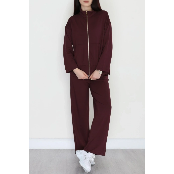 Fermuarlı Oysho Kumaş Takım Mürdüm - 4132.1247.