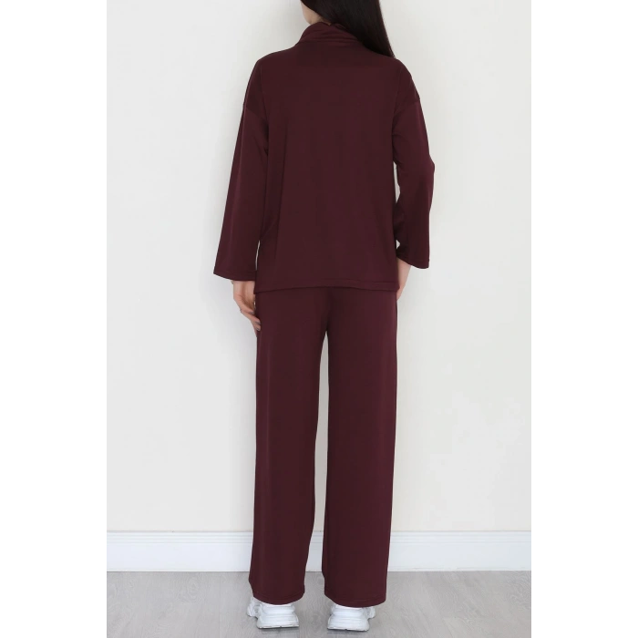 Fermuarlı Oysho Kumaş Takım Mürdüm - 4132.1247.