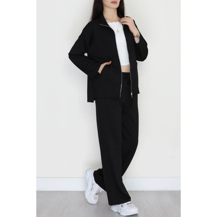 Fermuarlı Oysho Kumaş Takım Siyah - 4132.1247.