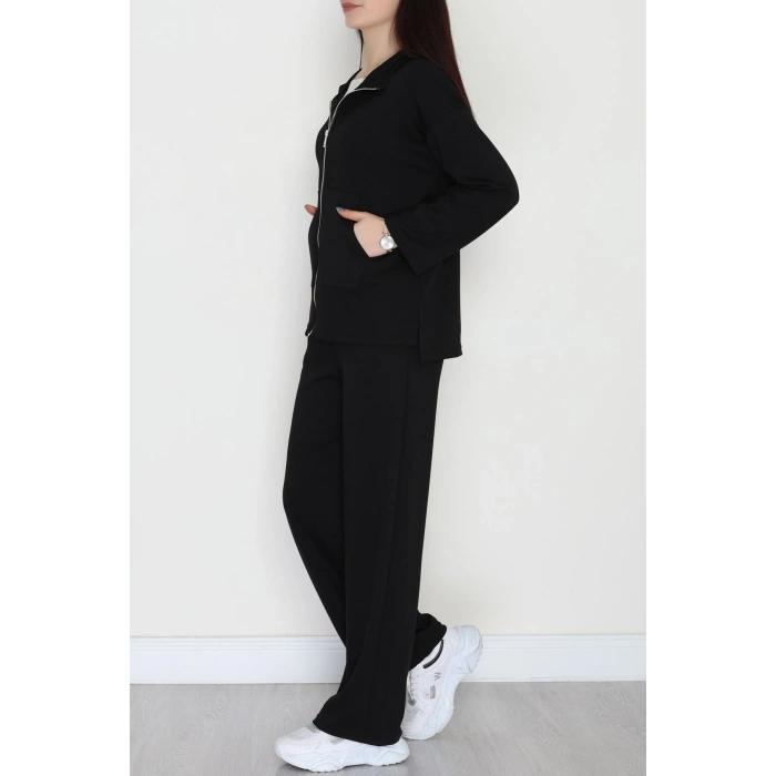 Fermuarlı Oysho Kumaş Takım Siyah - 4132.1247.