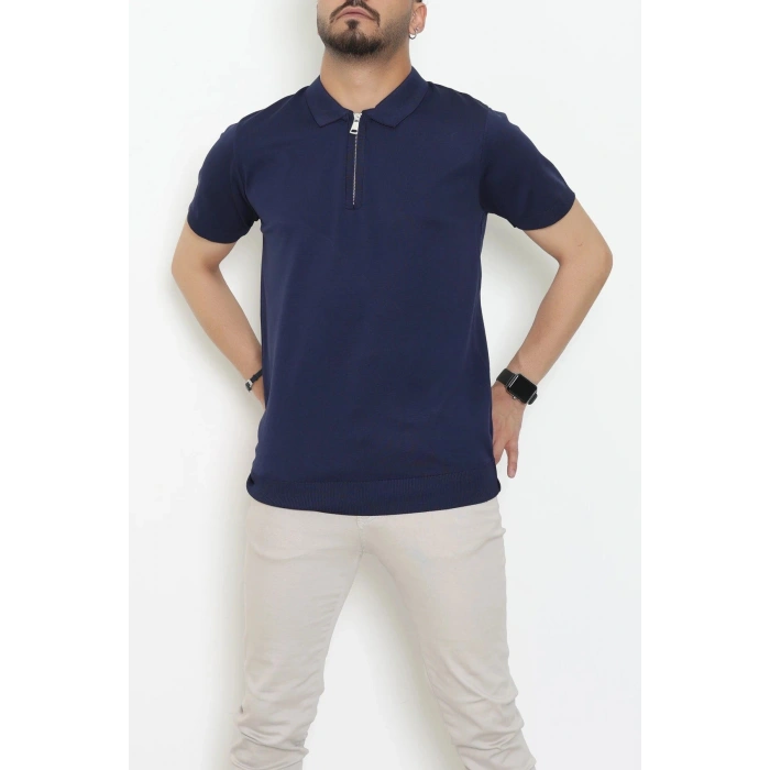 Fermuarlı Polo Yaka Tişört Lacivert - 71596.2167.