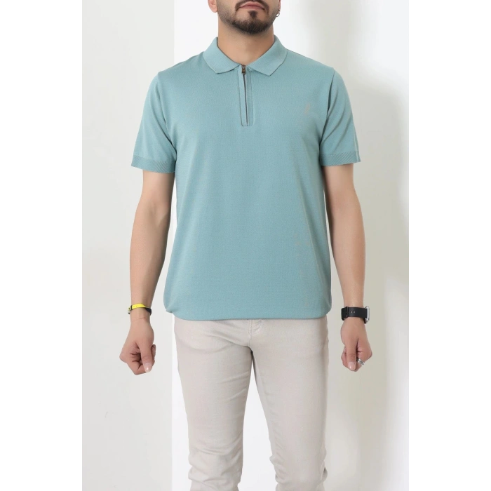 Fermuarlı Polo Yaka Tişört Mint - 71596.2167.