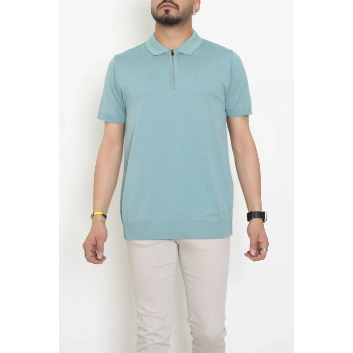 Fermuarlı Polo Yaka Tişört Mint - 71596.2167.