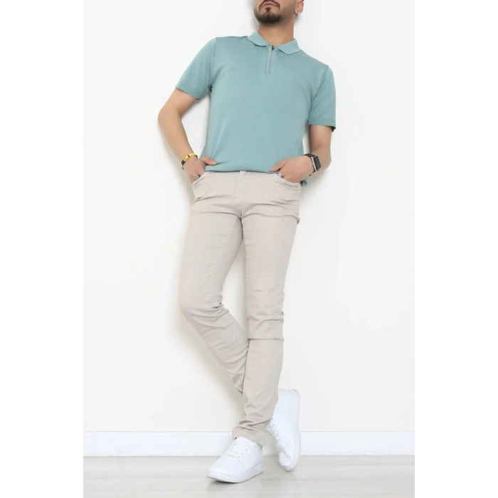 Fermuarlı Polo Yaka Tişört Mint - 71596.2167.