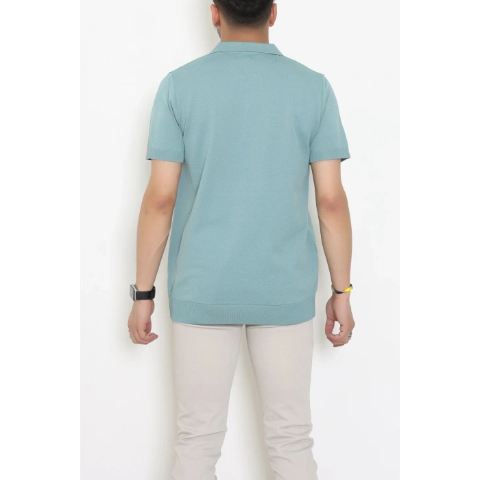 Fermuarlı Polo Yaka Tişört Mint - 71596.2167.