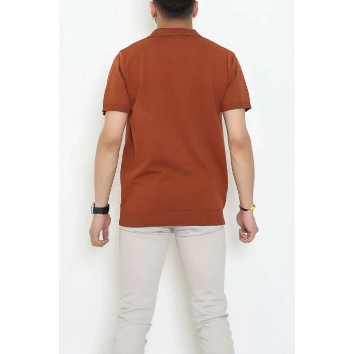 Fermuarlı Polo Yaka Tişört Tarçın - 71596.2167.
