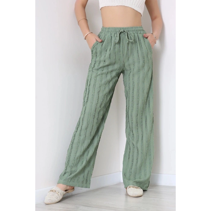 Fırfır Detay Pantolon Çağla - 4197.1247.