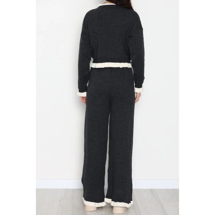 Fırfır Detay Triko Takım Antrasit - 2053.1247.