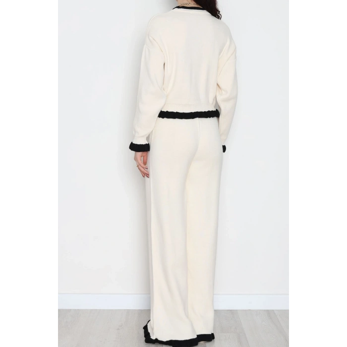 Fırfır Detay Triko Takım Bej - 2053.1247.