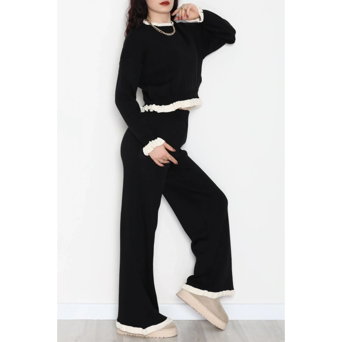 Fırfır Detay Triko Takım Siyah - 2053.1247.