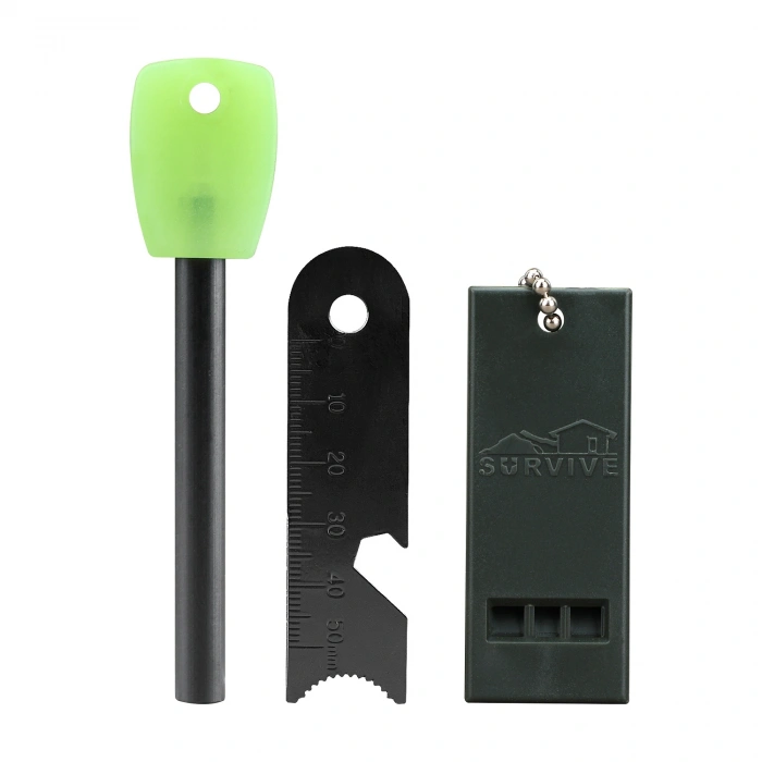 Fithome Usb El Feneri Magnezyum Çubuğu Düdük Acil Durum Aparatı Kamp Seti