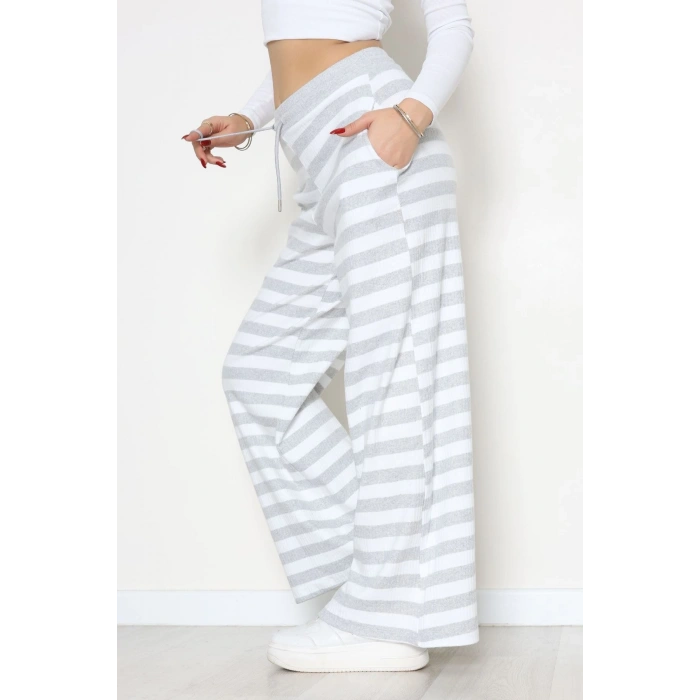 Fitilli İnterlok Pantolon Gribeyaz - 52190.1567.