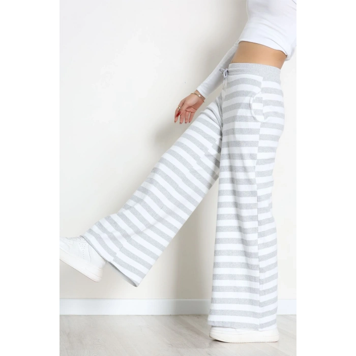 Fitilli İnterlok Pantolon Gribeyaz - 52190.1567.
