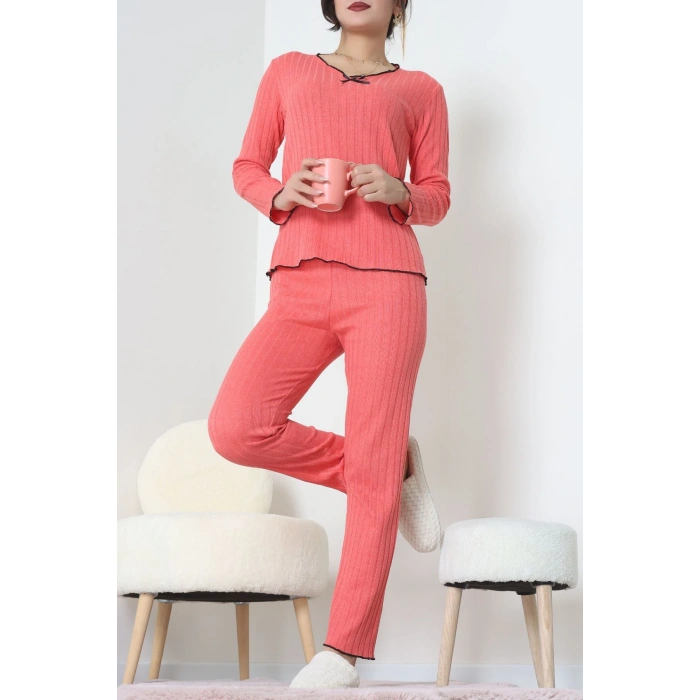 Fitilli İnterlok Pijama Takımı Narçiçeği - 70796.1048.