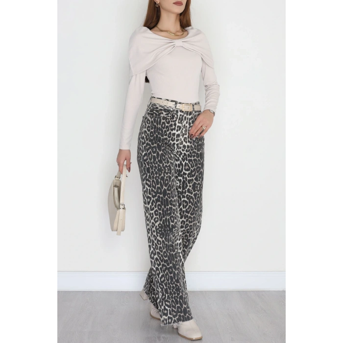 Fitilli Modal Kumaş Fiyonk Detay Bluz Bej - 70871.1918.