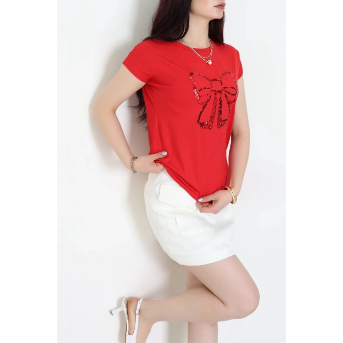 Fiyonk Baskılı Bluz Kırmızı - 43995.599.
