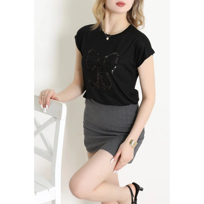 Fiyonk Baskılı Bluz Siyah - 43995.599.