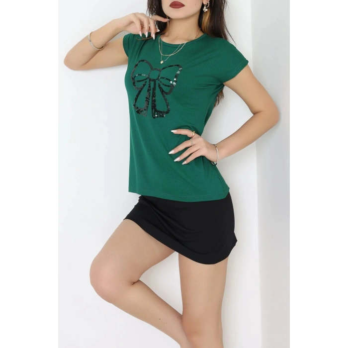 Fiyonk Baskılı Bluz Yeşil - 43995.599.