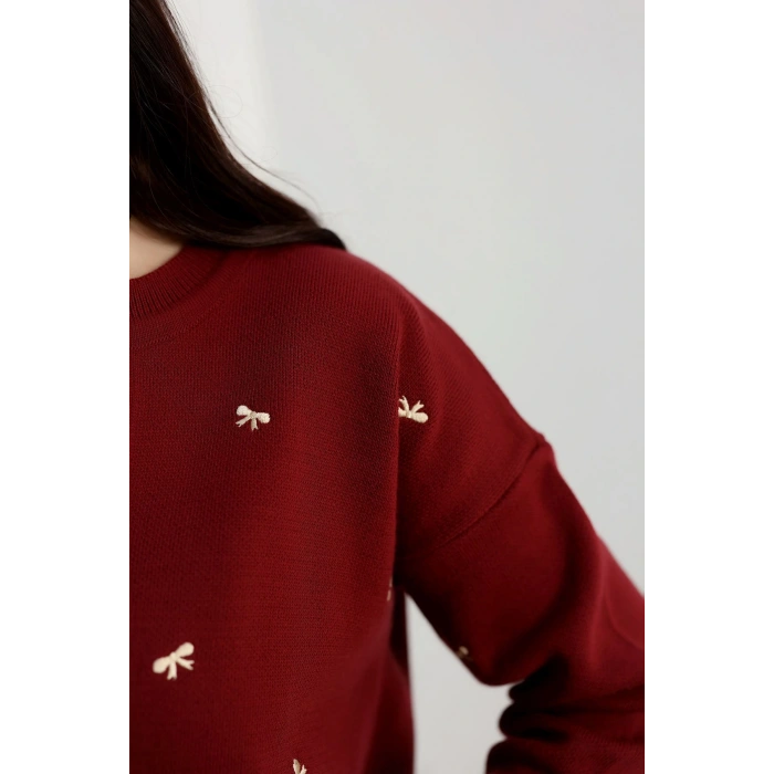 Fiyonk Detaylı Hırka Bordolatte - 3221.1577.