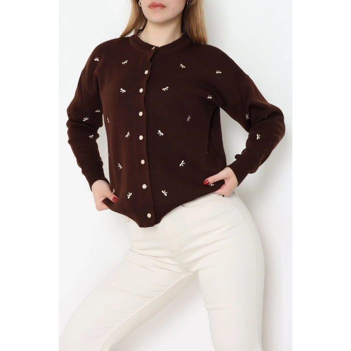 Fiyonk Detaylı Hırka Kahvelatte - 3221.1577.