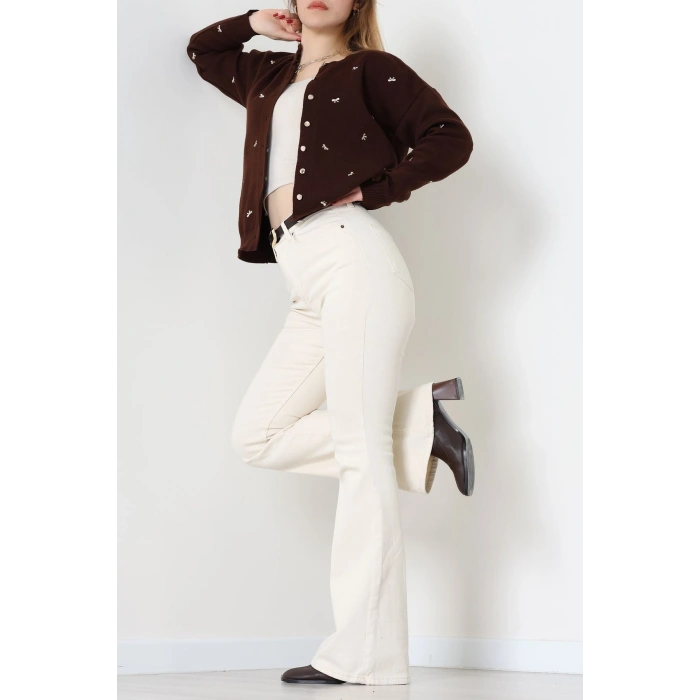 Fiyonk Detaylı Hırka Kahvelatte - 3221.1577.