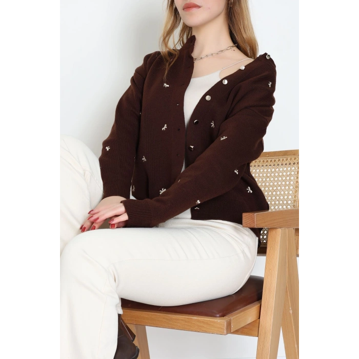 Fiyonk Detaylı Hırka Kahvelatte - 3221.1577.