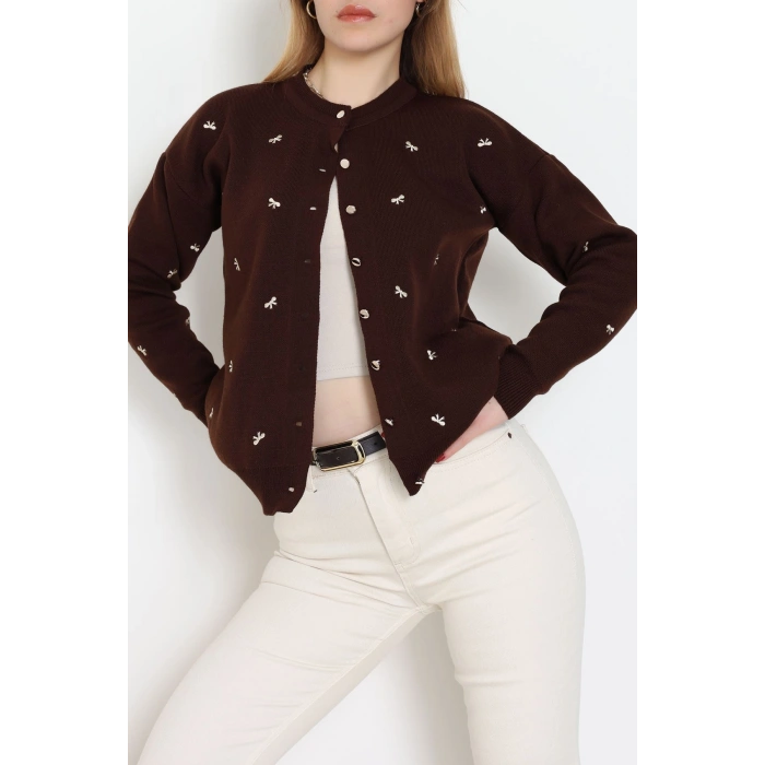 Fiyonk Detaylı Hırka Kahvelatte - 3221.1577.