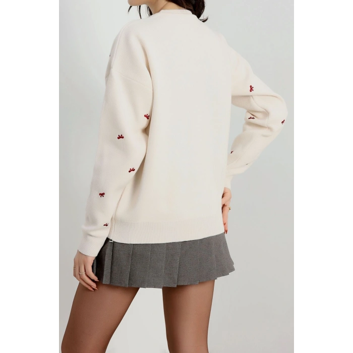 Fiyonk Detaylı Hırka Lattebordo - 3221.1577.