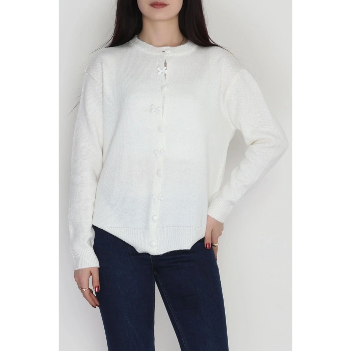 Fiyonklu Hırka Ekru - 2396.1765.