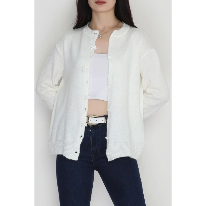 Fiyonklu Hırka Ekru - 2396.1765.