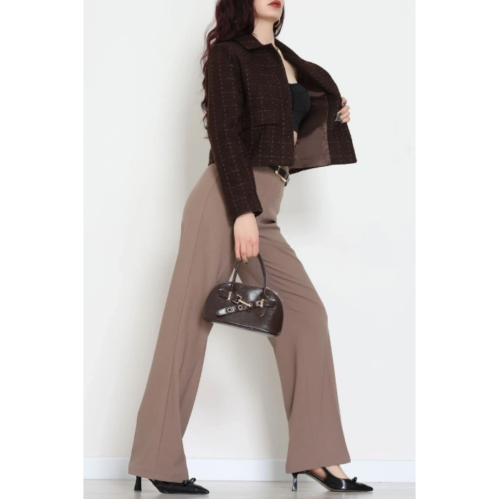 Full Lamine İçi Astarlı Tüvit Ceket Kahve - 51244.1347.